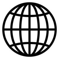 Globe symbol. World sign. Planet earth in circle. Outline globe vector