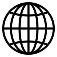 Globe symbol. World sign. Planet earth in circle. Outline globe vector