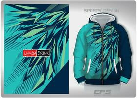 Vector sports shirt background image.mint green broken glass pattern design, illustration, textile background for sports long sleeve hoodie, jersey hoodie