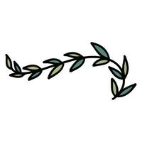 Leaf divider. Hand drawn leaves in sketch. Doodle style vector