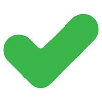 marca de verificación garrapata. correcto símbolo en verde. si signo. verde marca de verificación ilustración. votar icono vector