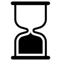 Hourglass. Sandglass in black. Outline hourglass. Transparent sand watch vector