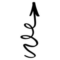 Curve arrow. Hand drawn arrow. Direction symbol in doodle. Cursor pointer in sketch vector