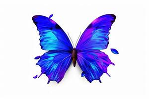 Colorful butterfly drawing isolated on withe. Generative AI. photo
