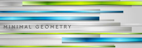 Geometric technology background with glossy stripes vector