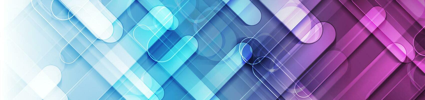 Bright blue pink glossy stripes abstract geometric background