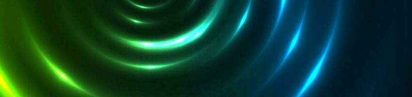 Green and blue neon glowing smooth circles abstract background vector