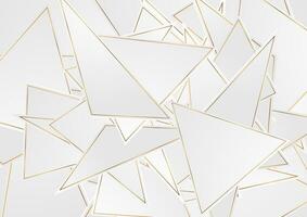 Grey and golden tech abstract low poly background vector