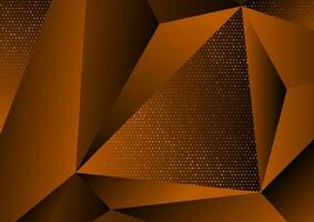 Dark orange abstract concept polygonal tech background vector