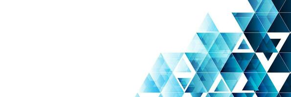 Blue glossy triangles abstract technology background vector