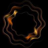 Golden glossy curved circles abstract dark background vector