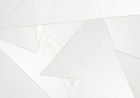 Grey and golden tech abstract low poly background vector