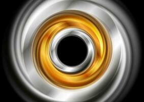 Golden and silver glossy smooth circles abstract background vector