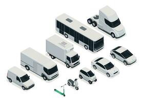 Electric Transport Set vector