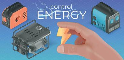 energía controlar realista composición vector