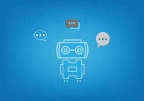 Chatbot Chat with AI, Artificial Intelligence. Man using technology smart robot AI, artificial intelligence by enter command prompt for generates something, Futuristic technology transformation. vector