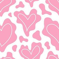 Distorted liquid hearts seamless pattern vector