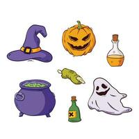 colección de elementos de halloween dibujados a mano vector