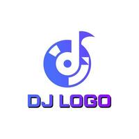 Gradient color modern logo for DJ vector