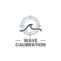 Flat logo for a wave with a target vector