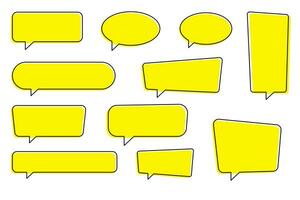 Chat bubble in yellow, quote background, Speech bubble, message box set. vector