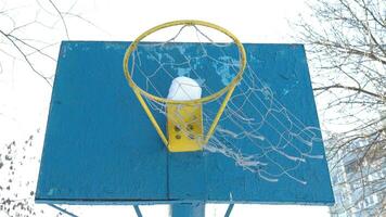 Basketball net in winter video