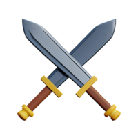 épée 3d le rendu icône illustration png