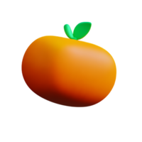 naranja 3d representación icono ilustración png