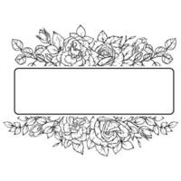 outline flower frame border decoration vector