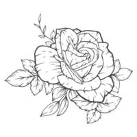 outline flower bouqet arrangement decoration vector