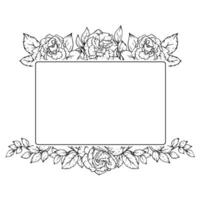 outline flower frame border decoration vector