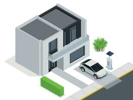 Electromobile Isometric Concept vector