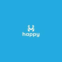 happy logo design template vector