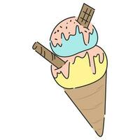 ice cream simple outline clipart vector