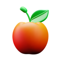peach 3d rendering icon illustration png