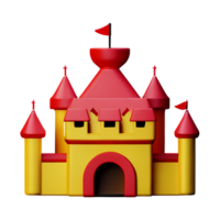 castle 3d rendering icon illustration png