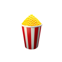 popcorn 3d rendering icon illustration png