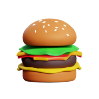 hamburgare 3d tolkning ikon illustration png