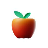 manzana 3d representación icono ilustración png