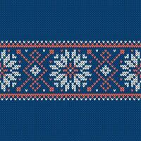 noruego nativo estilo suéter, ornamento con copos de nieve. justa isla diseño. vector