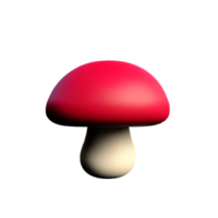 mushroom 3d rendering icon illustration png