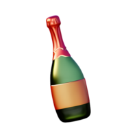 Champagne 3d interpretazione icona illustrazione png