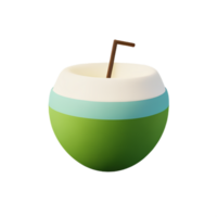 noix de coco 3d le rendu icône illustration png