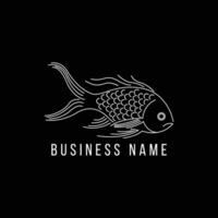 fish simple line logo template vector