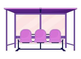 Bus stop bench flat line color isolated vector object. Platform for waiting bus. Roadside seats. Editable clip art image on white background. Simple outline cartoon spot illustration for web design