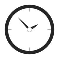 reloj plano monocromo aislado vector objeto. demostración tiempo. decorativo reloj en pared. editable negro y blanco línea Arte dibujo. sencillo contorno Mancha ilustración para web gráfico diseño