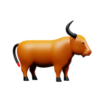 stier 3d renderen icoon illustratie png