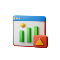 chart 3d rendering icon illustration png