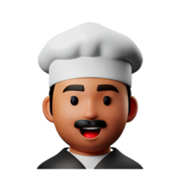 chefe de cozinha face 3d Renderização ícone ilustração png