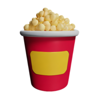 popcorn 3d renderen icoon illustratie png